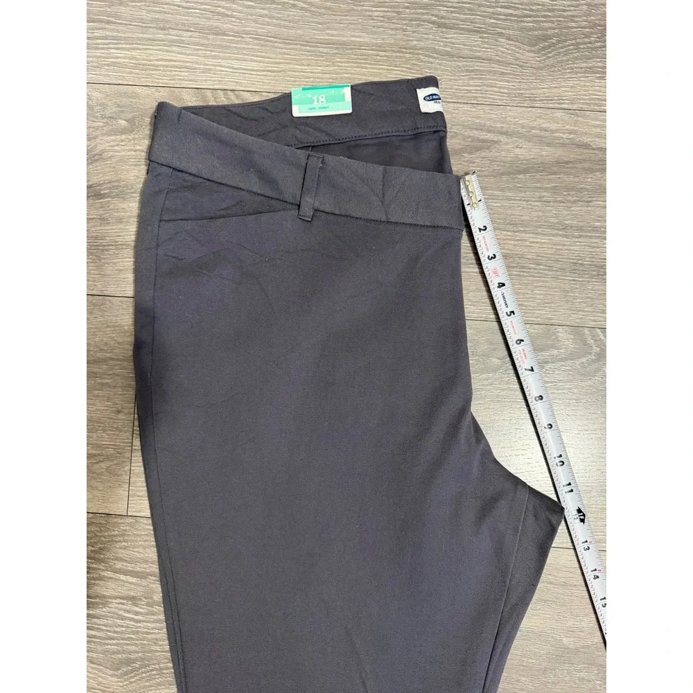 Old Navy Pixie Charcoal Gray Ankle Pants Women 18 Regular Mid Rise Stretch Twill